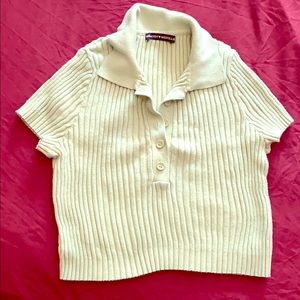 Very cute light green Brandy Melville cropped polo